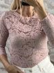 Elastic Lace Top-7569/Pink