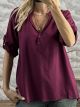 Tencel Top-Shirt-26341/Burgundy
