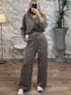 Sweatpants Strassed Hooded Set/Taupe