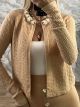 Cropped Knitted Pearls Cardigan/Camel