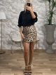 Sequin Leopard Mini Skirt