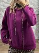 Leopard Hood Sweatshirt-3159/Magenta