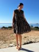 Mini Buttons Boho Dress-8014/Black
