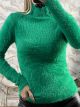 Mohair High Neck Top-9573/Green