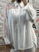 Viscose Oversized Lace Shirt/White