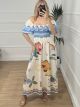 Openshoulders Sea Patterned Dress