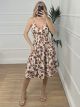 Casual Floral Midi Dress/Brown
