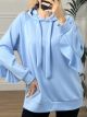 Viscose Ruffles Sweatshirt/L.Blue