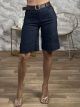 Soft Denim Long Shorts-53239/Navy Blue