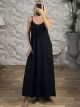 Mono Wide Maxi Dress-2852/Black