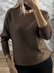 Knitted Lurex Top-0127/Chocolat