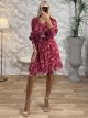 Lahuri Muslin Ruffle Dress/Burgundy