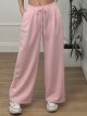 Viscose Wide Sweatpants/Pink