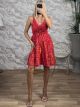 Silk Boho Mini Dress NEW-2665/Orange&Fux