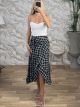 Midi Wrap Skirt/White Squares