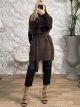 Mohair Fur Details Sleeveless Jacket/Chocolat