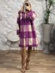 Plus Size Plaid Coat/Purple