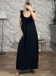 BowStraps Muslin Maxi Dress/Black