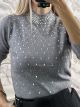 Rhombus Strass Top/Grey