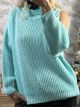 Openshoulder Pearls Sweater/Mint