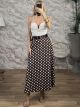 Belt Polka Dot Maxi Skirt/Chocolat