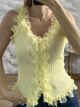 Knitted Lace&Buttons Top-77123/Yellow