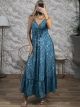 Silk Boho Maxi Dress-4624/Blue Ciel