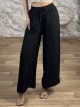 Cotton Highwaist Pants-460/Black