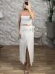 Viscose Wrap Maxi Skirt-6112/White
