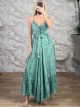 Silk Boho GoldPrints Maxi Dress-8126/Veraman