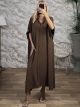 Semizie Stripes Maxi Dress-3293/Chocolat