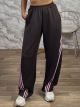 Diagonal Stripe Pants-1248/Chocolat