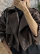 Faux Leather Jacket/Chocolat