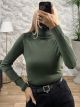Viscose TurtleNeck Top-3080/Khaki