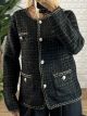 Mohair Pearl Metallic Details Cardigan/B&G