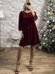 Sequins Bow Dress/Burgundy