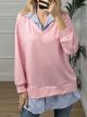 Shirt Cotton Sweatshirt/Pink