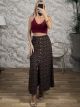 Viscose LittleFloral Button Maxi Skirt-20156/Chocolat