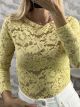 Elastic Lace Top-7569/Yellow