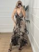 Silk Maxi Dress Animal-054/Lines