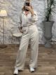 Sweatpants Strassed Hooded Set/Beige