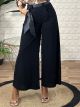 Wide Crep Belt Pants/Black