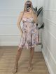 Buttons Mini Dress/Floral-Pink