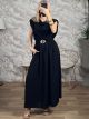 Shoulder Pads & Belt Dress/Black