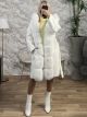 Mohair Long Fur Details Jacket/White