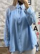 Viscose Oversized Lace Shirt/Ciel