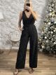 Strass Sleeveless Jumpsuit/Black