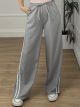 Side Stripes Wide Pants-NEW/Grey