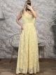 Floral Embossed Pattern Dress/Yellow