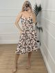 Casual Floral Midi Dress/Black